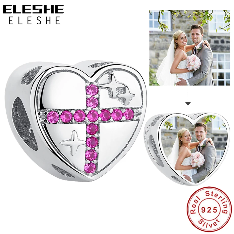 Подвески бусины из серебра 925 пробы с крестом фото на заказ сердце для