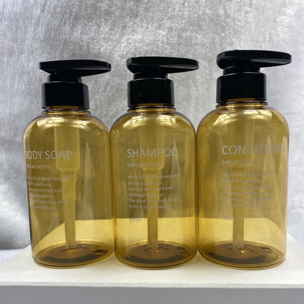 

3pcs/set X Soap Dispenser 500ml Empty Bottle Set Shampoo Shower Gel Hair Conditioner Press Dispenser