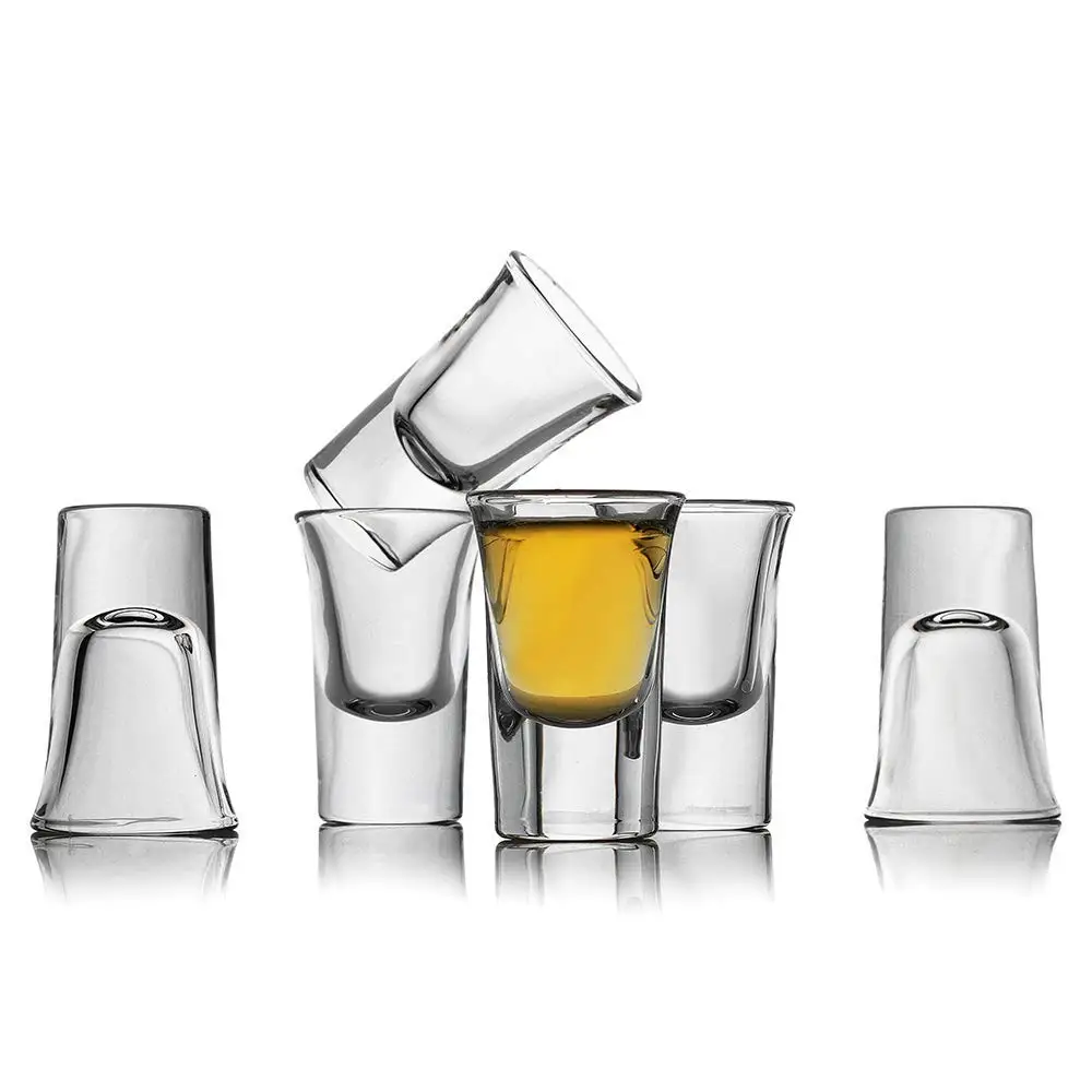 6Pcs shot glass 6 шт без примесей свинца и выстрел Стекло с деревянного шкафа для виски коньяк водка, текила Стекло чашки Кухня для бара вечеринок вина Стекло креативный подарок 25 мл - Цвет: 6Pcs shot glass