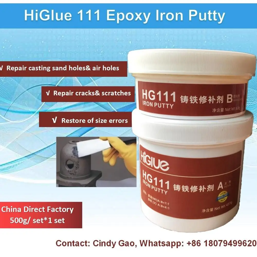 

Epoxy Putty Metal Repair Putty For Repair Casting Iron Sand Holes And Air Holes 500g/ set