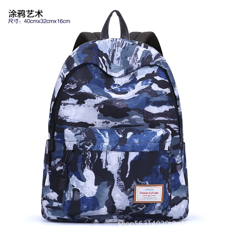 

Large Capacity Lightweight Unisex Men Women Camouflage Print Nylon Backpack Schoolbag Middle School Student Backpack Travel Bags