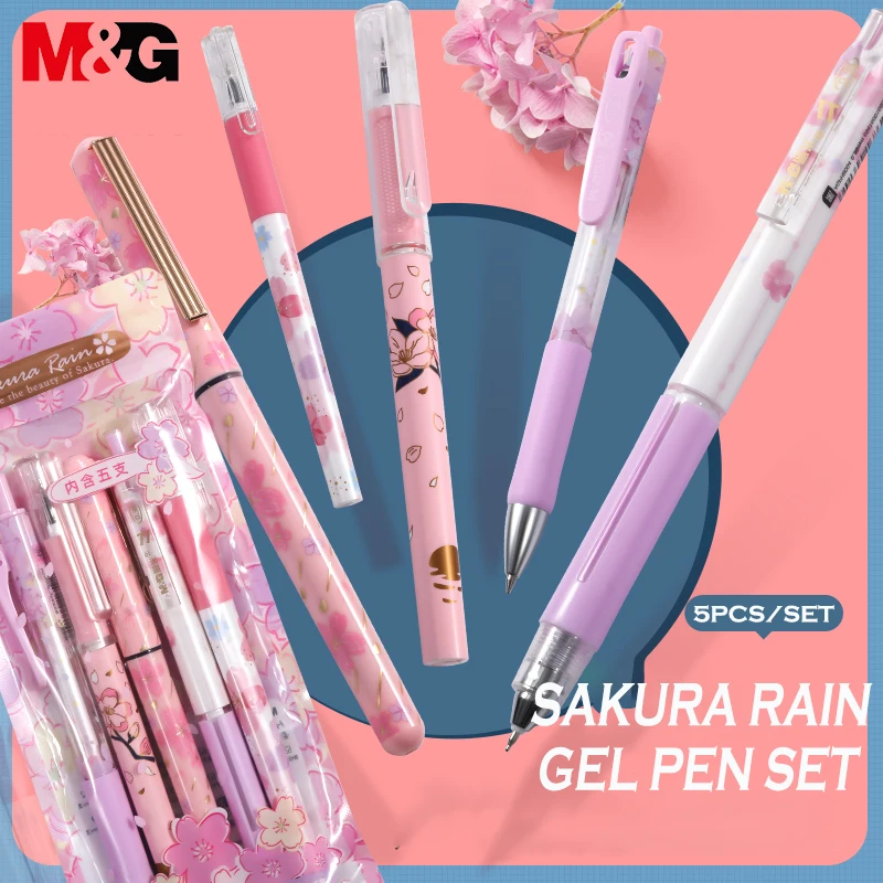 

M&G Sakura 0.35/0.38/0.5mm Rollerball Pen Cute Roll Gel Pens Quick-Dry Ink Fine Signature Pen School Office Gift Stationery