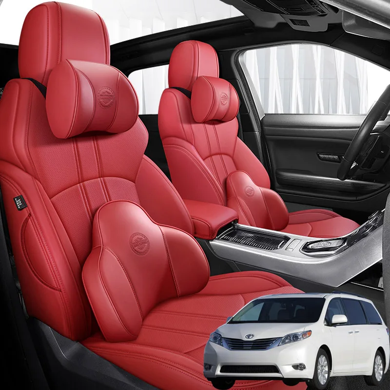 Накидки на автомобильные сиденья из кожи Nappa для Toyota Sienna 2007 2008 2009 2010 2011 2012 2013