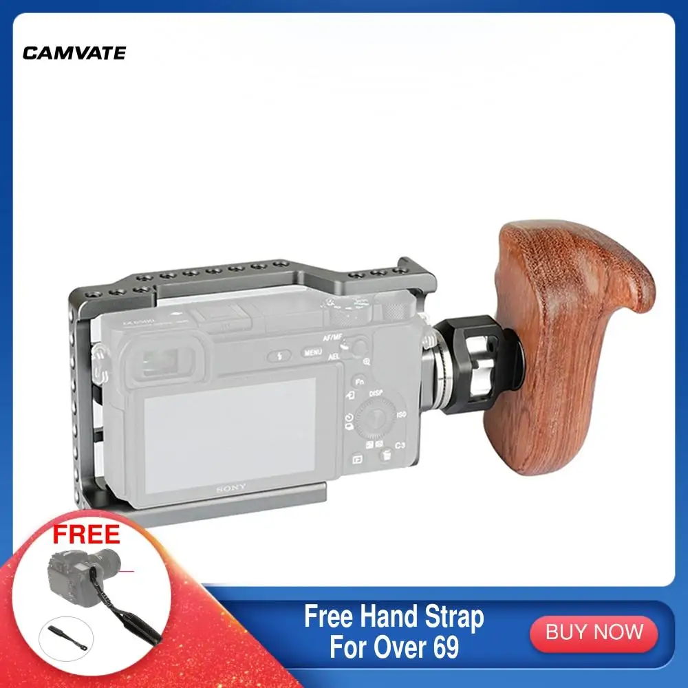 CAMVATE полный клетка Риг с ARRI Rosette M6 внутреннюю резьбу деревянный правой рукоятки &amp