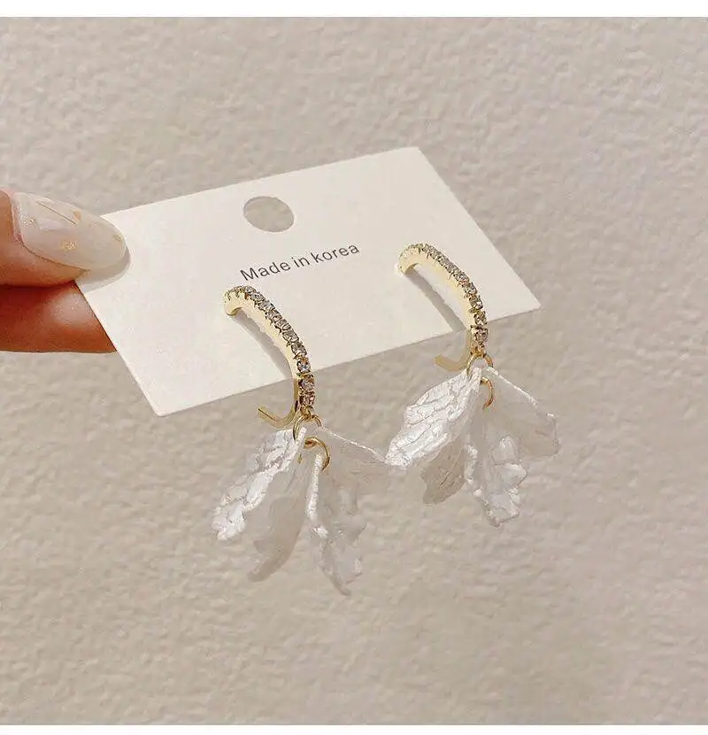 

Женские модные дизайнерские супер Феи белые серьги в виде лепестков ракушек для дня рождения и вечерние