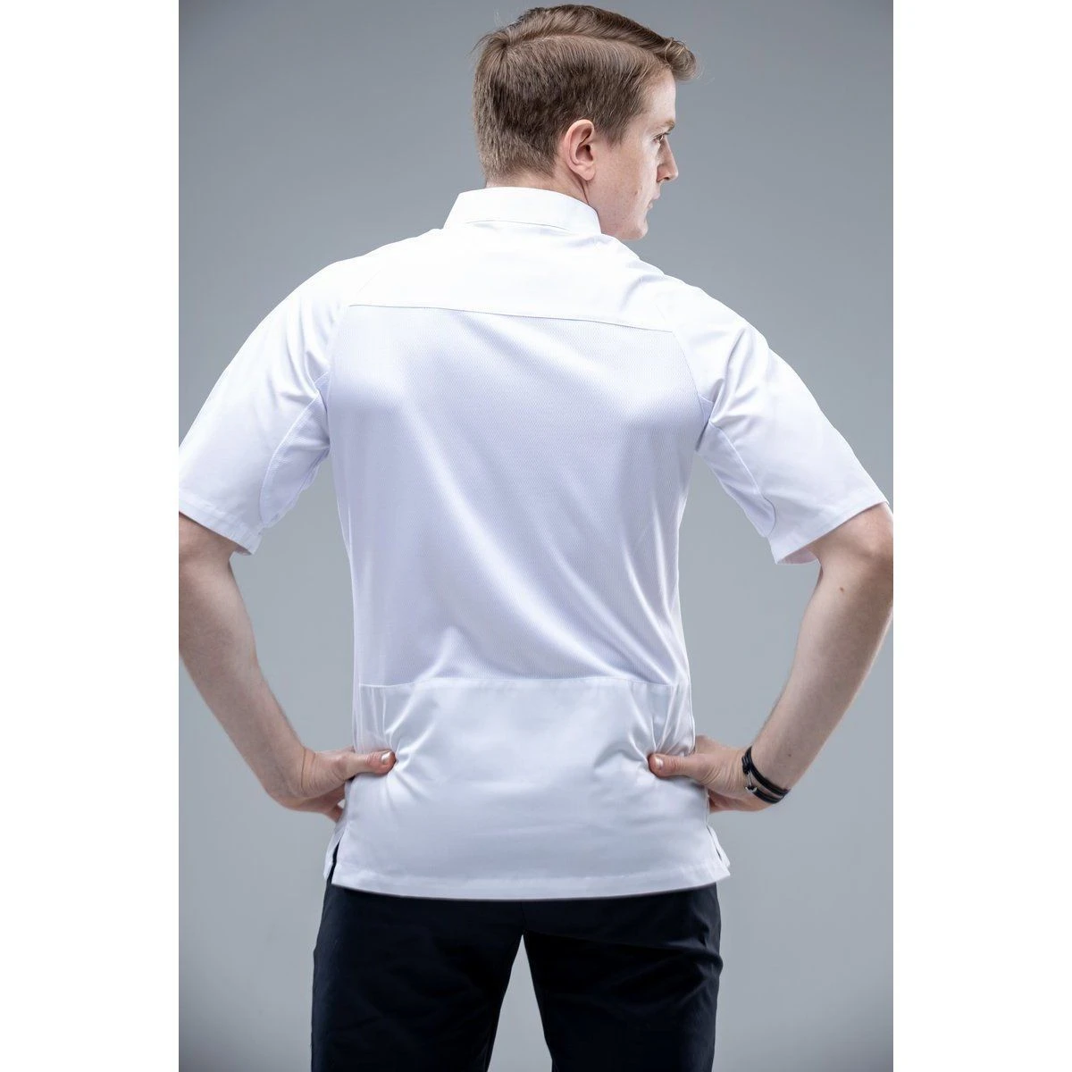 Униформа шеф повара из сетчатой ткани дышащая рубашка с коротким рукавом для