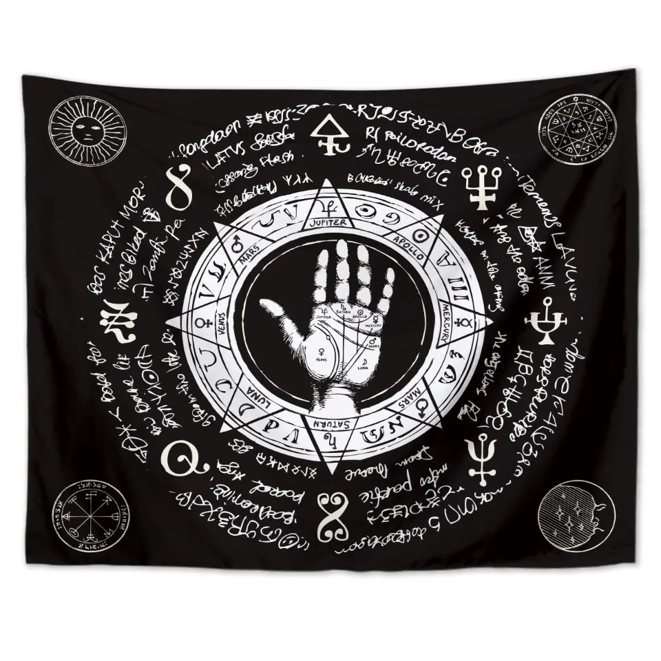 

Black and White Mandala Tapestry Headboard Wall Art Bedspread Dorm Tapestry for Living Room Bedroom Home Decor