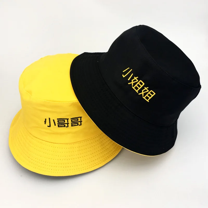 2020 Chinese Letter Bucket Hats Men Reversible Two Sides Can Wear Cotton Sun Bob Cap Comfortable Japanese Fisherman Hat Panama | Аксессуары