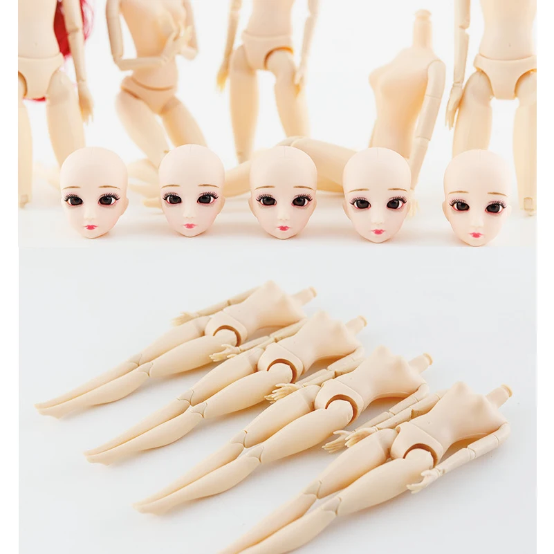 1/6 BJD куклы аксессуары голова Макияж DIY кукла с 20 подвижных шарнирных тела женская обнаженная Модная Кукла для девочек