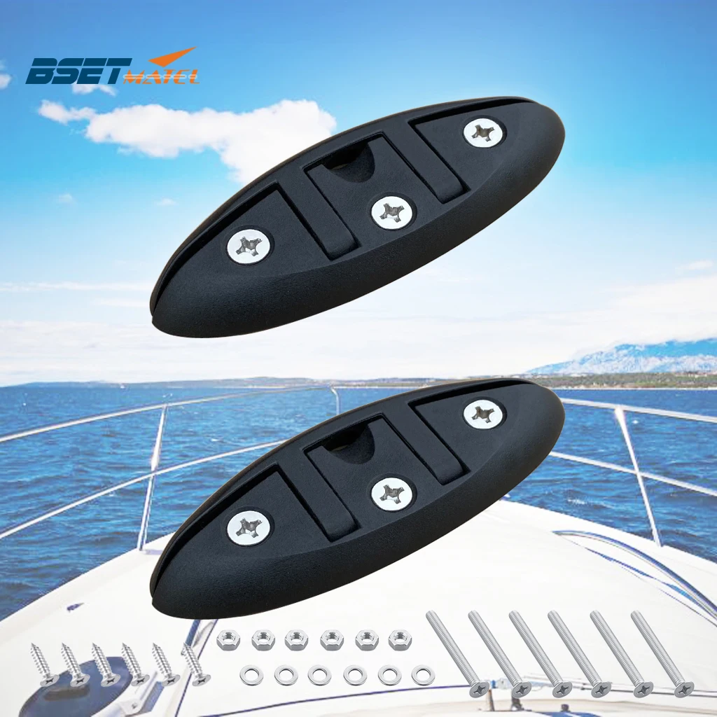 

2X 5inch Nylon Sailboats Flip Up Folding Pull Up Cleat Dock Deck Boat marine Kayak hardware Line Rope mooring Cleat accessories
