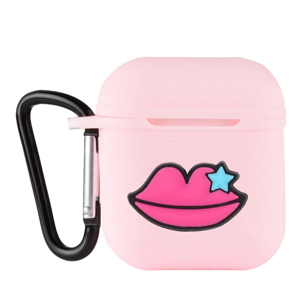 3D милый мультяшный узор чехол для наушников силиконовые чехлы Apple Airpods с защитой