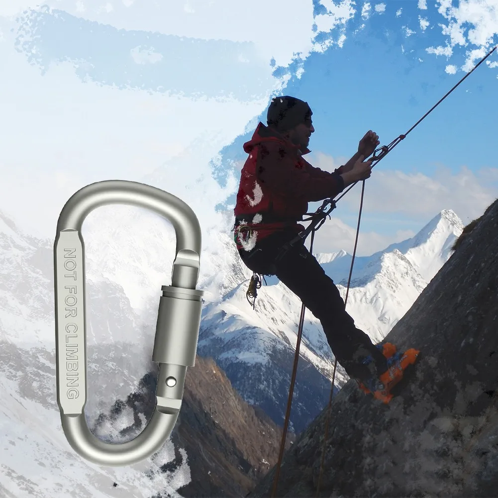 

10pcs Backpack Carabiner Keychain Outdoor Camping Tent Hiking Aluminum Alloy D-ring Snap Clip Lock Buckle Climbing connect Tools