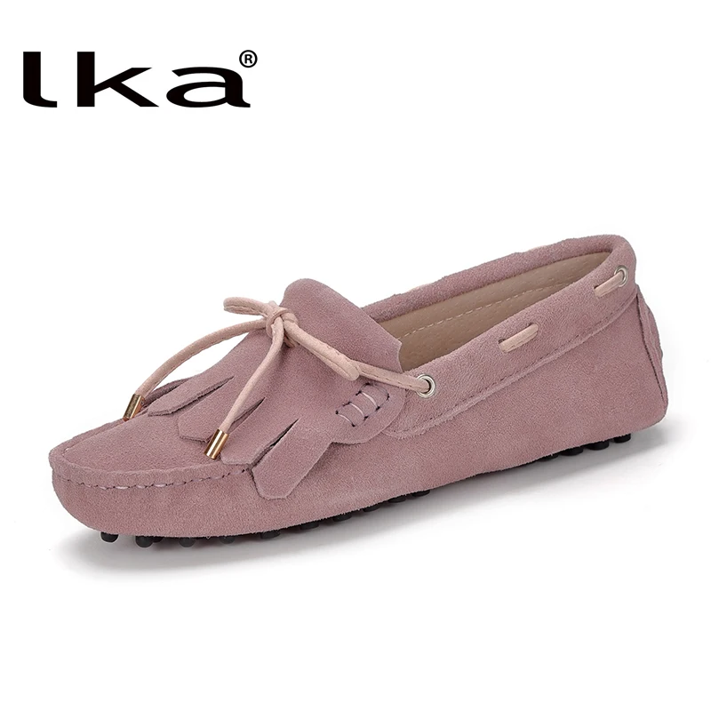 

Spring Summer Women's Flat Shoes Genuine Leather Woman Shoes Flats Casual Loafers Soft Slip On Moccasins Lady Driving Shoes