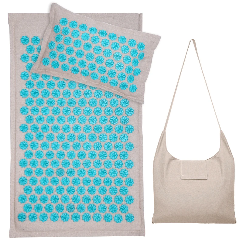 

Coconut Fiber Acupressure Mat Set Back Foot Acupuncture Massage Mat with Pillow Relaxation Stress Relief Massage Cushion Shiatsu