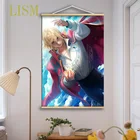 Аниме постер Howl's Move Castle Howl, печать манги, настенная Картина на холсте, подвесные постеры из массива дерева