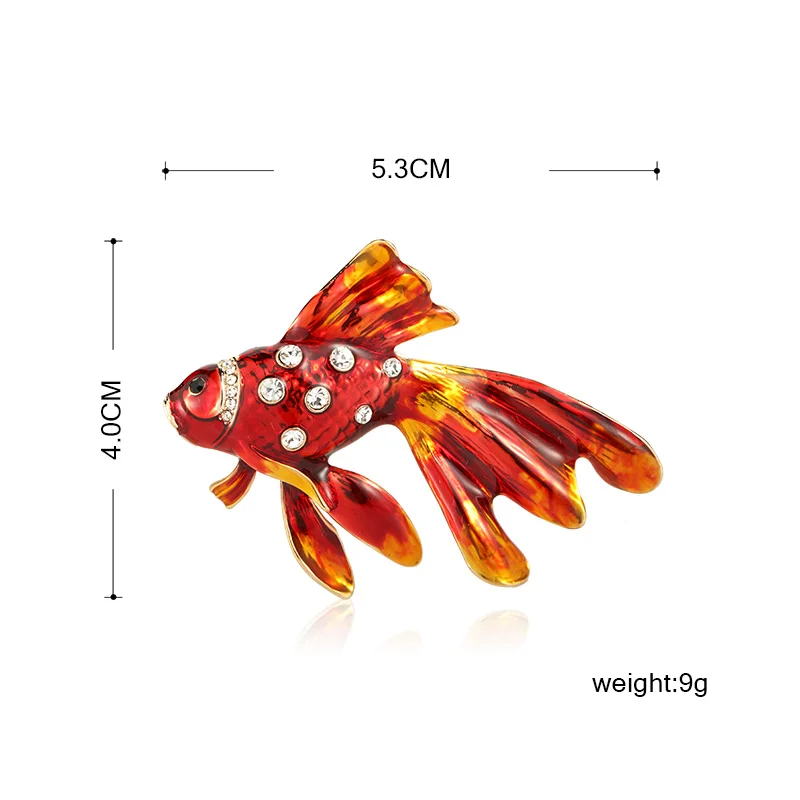 Blucome микс Эмаль Кристалл красная брошки Золотая рыбка вечерние повседневные