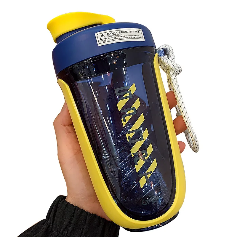 550ml Kawaii Plastic Tritan Shaker Water Bottle Sports GYM Portable Travel Protein Shaker Drink Bottles BPA Free