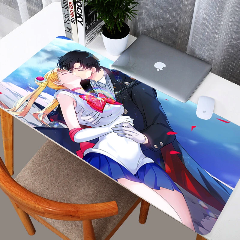 

Sailor Moon Desk Mat Keyboard Pad DIY HD Printing LargeExtendedMousepad 400mm*900mm GamingMousePad With Locking Edge