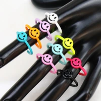 10 pcs smile face rings fashion jewelry rings jewelry lovely slile face party ring mix color jewelry 52042