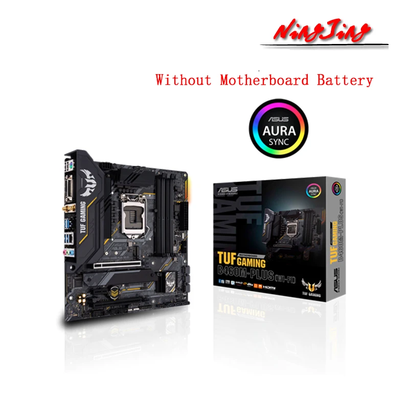 ASUS TUF GAMING B460M-PLUS (Wi-Fi) mATX Intel B460 DDR4 WiFi 6 SATA Гбит/с USB 3 2 Gen 1 128G LGA 1200 CPU материнская плата |