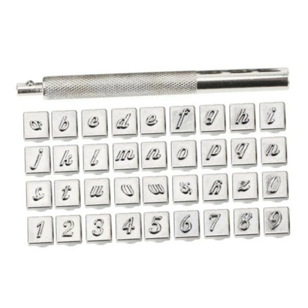 Популярные 36 шт. 5 мм сплав сталь алфавит номер кожа штамповка сделай сам