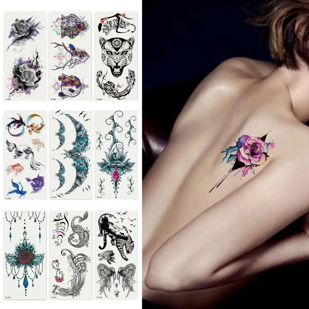 

1 Sheet Temporary Tatoo Sticker Waterproof PET Cute Cartoon Flower Body Art Decal Tools Fake Tatto Exquisite Tatoo Stickers
