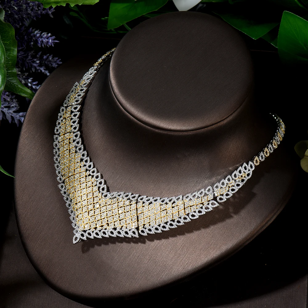 Роскошный большой набор украшений hiневесты с кубическим цирконием в форме капли