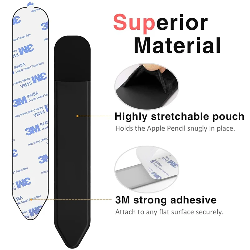 For Apple Pencil Case Holder Cover PU Leather Protective Anti-Lost Case Holder for Apple Pencil iPencil Adhesive Sleeve for Air3