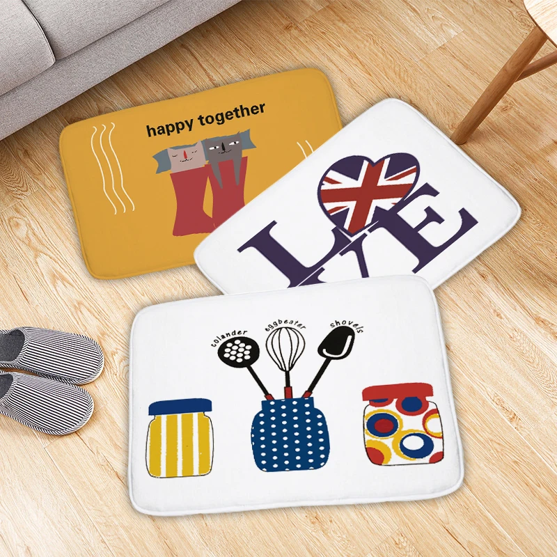 Мультфильм Добро пожаловать коврики красочные печатные ванная комната кухня