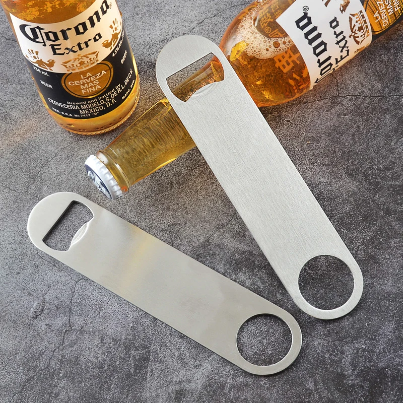

Unique Beer Opener Stainless Steel Large Flat Speed Bottle Opener Remover Bar Blade Home Hotel Wedding Party Durable Kitchen