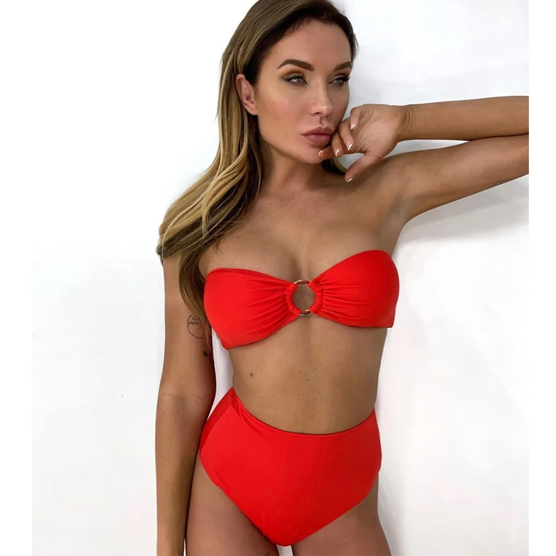 Купальный костюм из 4 предметов бикини с мягкими чашечками и коротким рукавом