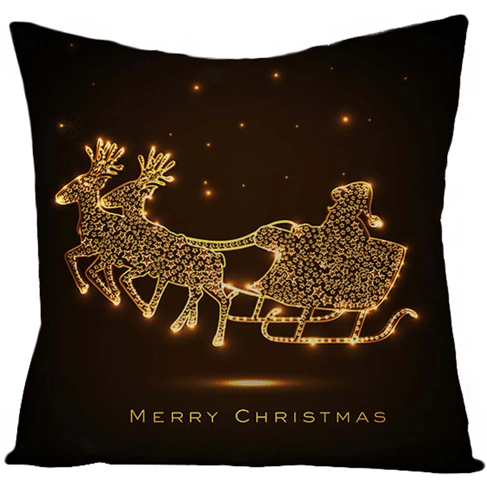 Funda de asiento de alce de Navidad, decoraci&oacute;n de sof&aacute; de fiesta de Navidad, 45x45cm-4