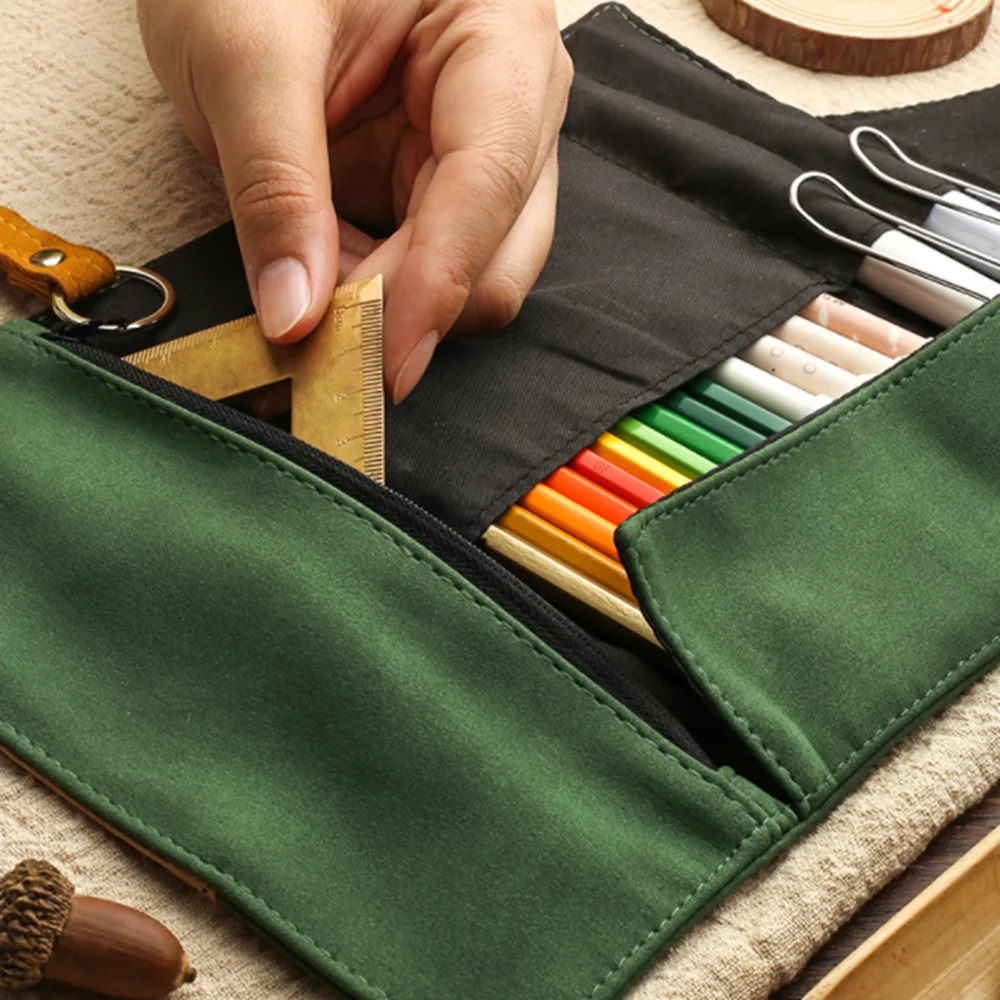 Творческий Винтаж кавайный чехол для карандаша Roll Up Карандаш Чехол Цветной