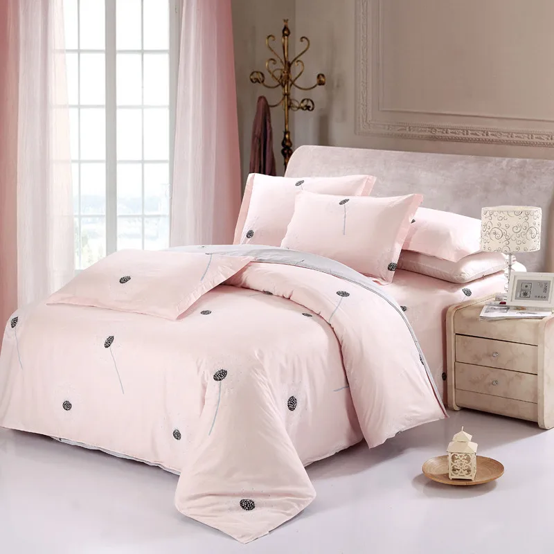 

Cotton Duvet Cover Set pink flower Bedding Sets Twin full Queen king size Pillowcase America size Luxury fashion home textiles