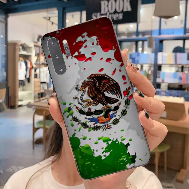 YJZFDYRM черный мягкий чехол из ТПУ с мексиканским флагом для Samsung Note 7 8 9 10 Lite Plus Galaxy J7