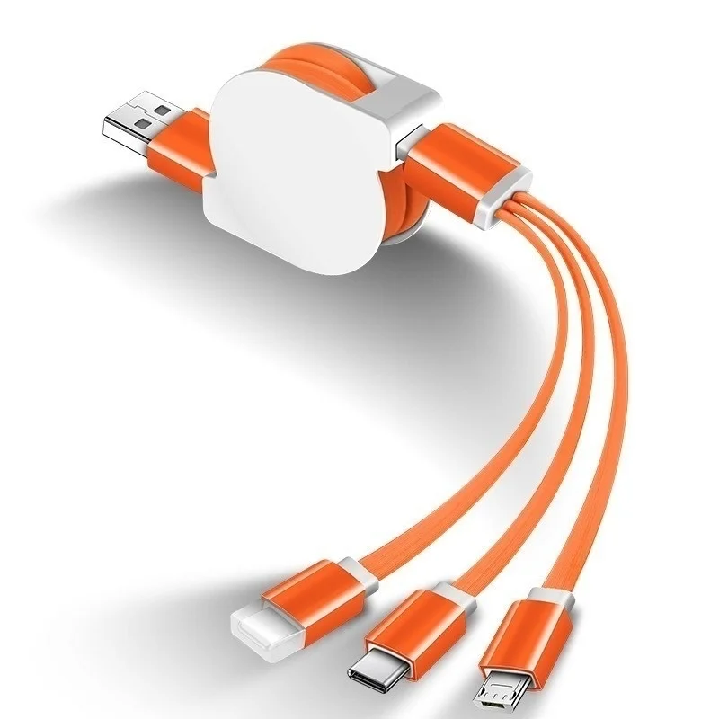 1 м Новый телескопический 3 в быстро USB C Тип IOS микро usb Быстродействующее Зарядное
