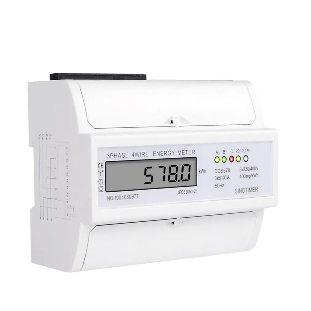 SINOTIMER DDS578 три фазы 4 провода 5-100A 380V Цифровой Мощность метр потребление