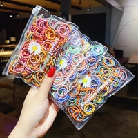 100pcs set girls colorful rubber band small elastic hair bands children ponytail holder scrunchie headband kids hair accessories