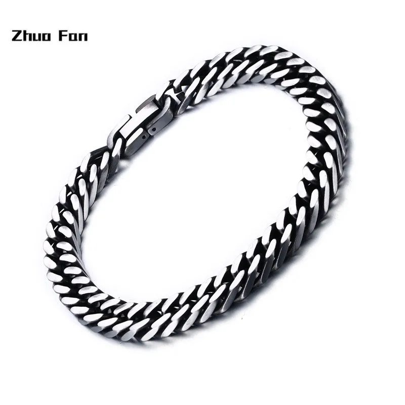 Мужской браслет из звеньев нержавеющей стали Серебристый в стиле ретро