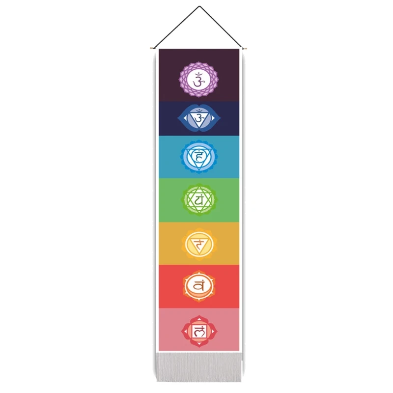 

2021 New 7 Chakra Mandala Tapestry Yoga Meditation Banners Poster Wall Decoration Painting For Living Room Home Decor Wall Art
