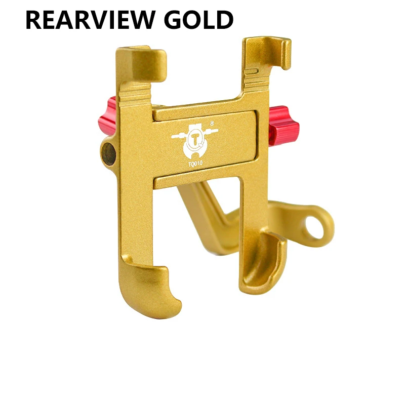 Rearview Gold YPAY алюминиевый сплав мотоциклетный велосипедный держатель для телефона стенд Руль заднего вида подставка для телефона крепление GPS для IPhone X 8P samsung S9 - Цвет: Rearview Gold