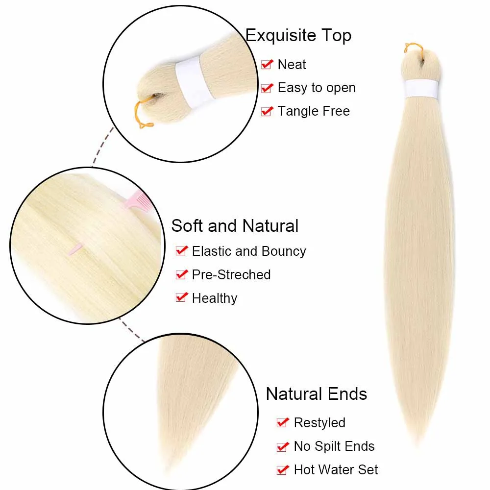 Прямые косы Yaki Jumbo предварительно растягивающиеся для наращивания волос