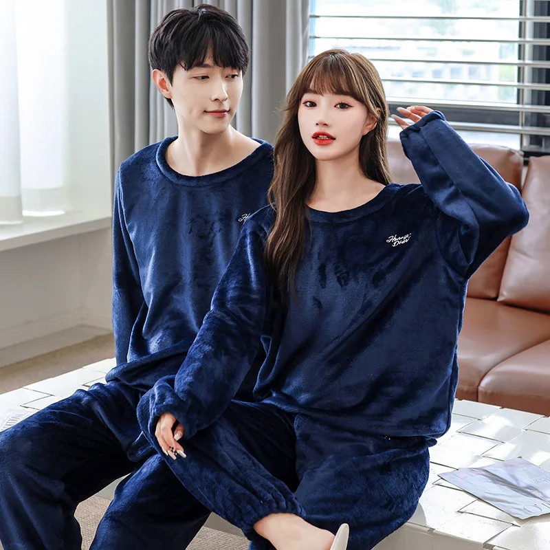 2022 Autumn Winter Warm Flannel Women Pyjamas Sets Thick Coral Velvet Long Sleeve  Sleepwear Thin Flannel Pajamas Set