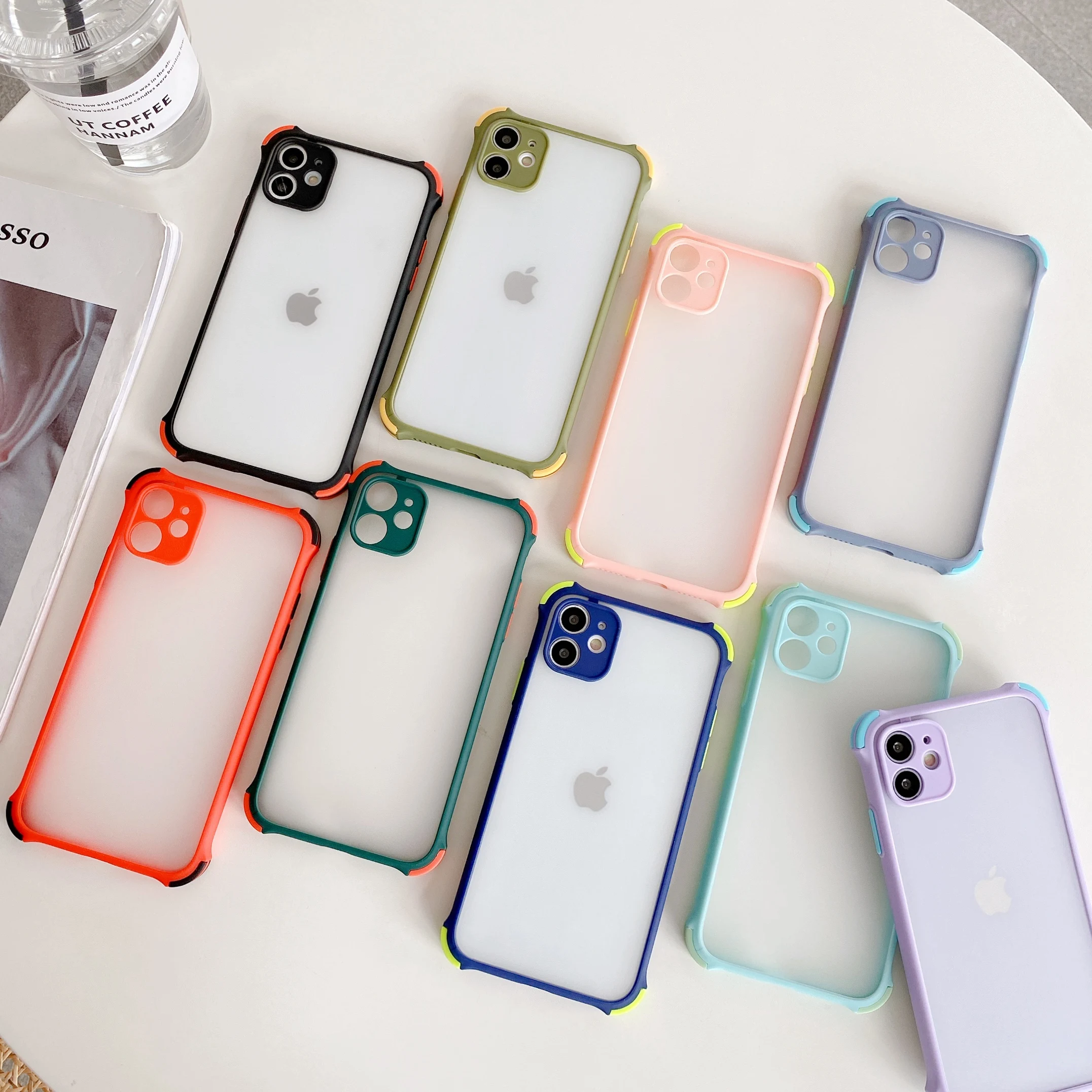 

SImple Fashion Case For Apple iPhone 13 12 11 Pro Mini XS Max SE 2020 X XR 8 7 Plus 6 Light Colorful Ultra Thin Shockfroof Cover