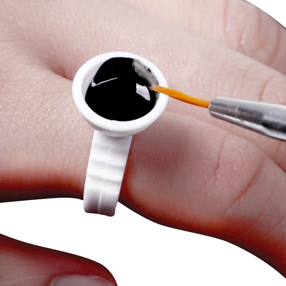 Клей кольца для наращивания ресниц контейнер пигментных татуировок с сеткой