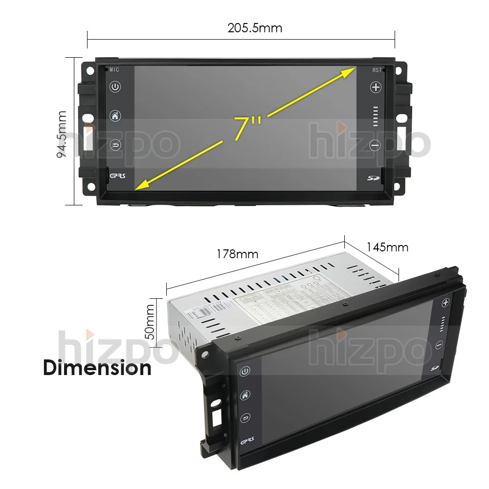 Ossuret Android 10 автомобильное стерео 2G + 16G для Dodge Ram Challenger Jeep Wrangler JK головное