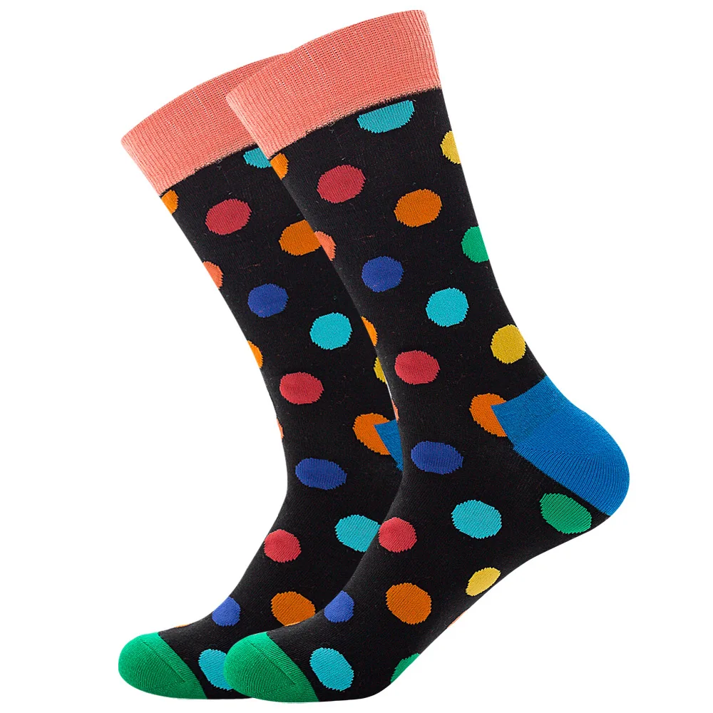 

Happy Socks Polka Dots 12 Color Men's Socks Hip Hop Tube Street Socks Trendy Large Size Combed Cotton Sport Socking Women Gifts