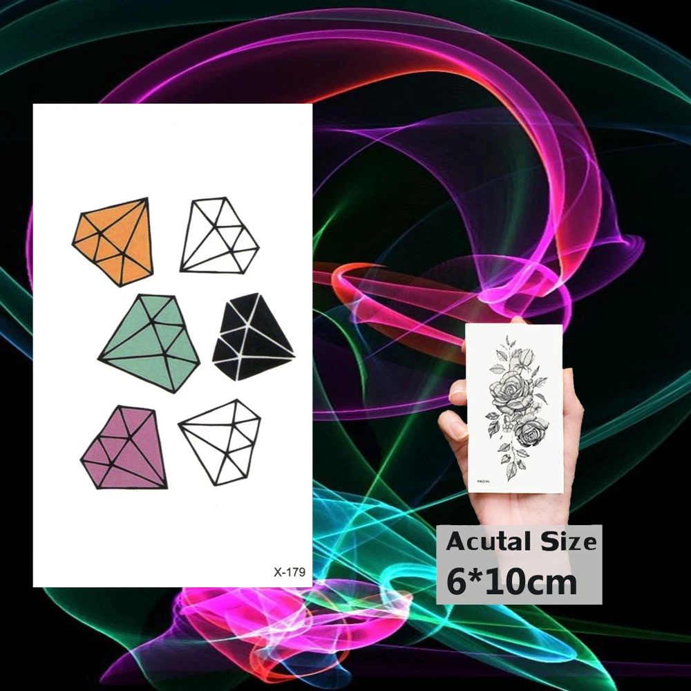 Красочные алмазные водонепроницаемые татуировки Временные боди-арт руки на