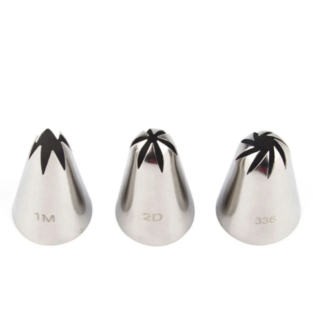 

3Pcs / Set # 1 M # 2D # 336 Cake Tips Set Cream Decoration Icing Piping Pastry Nozzles Cupcake Decorating Tool Bakeware