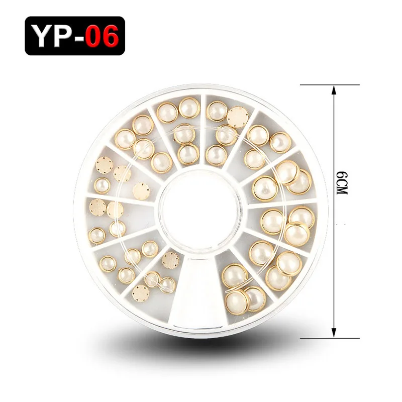 AB металлическое колесо с жемчужинами бусины для ногтей шпильки блестящие стразы